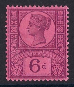 QV sg208 K37(1) 6d purple/rose-red – lightly mounted mint