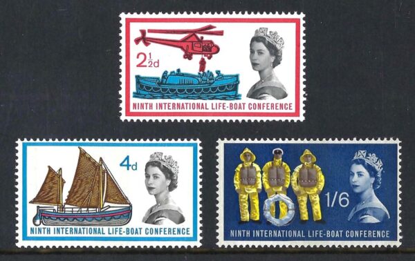 QEII 1963 Lifeboat Conference phosphor set - unmounted mint