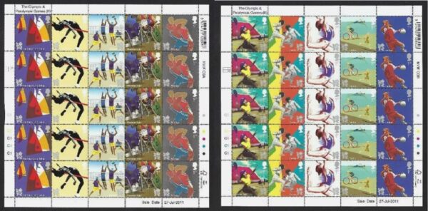 2011 Olympic & Paralympic Games - 2 complete sheets - unmounted mint