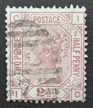 QV sg138 2½d rosy mauve (I-C) Plate 2 on blued paper