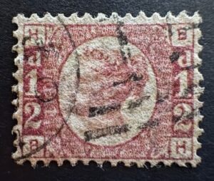 QV sg49 ½d rose-red (B-H) plate 10