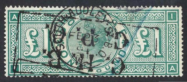 QV sg212 £1 green (I-A) good used