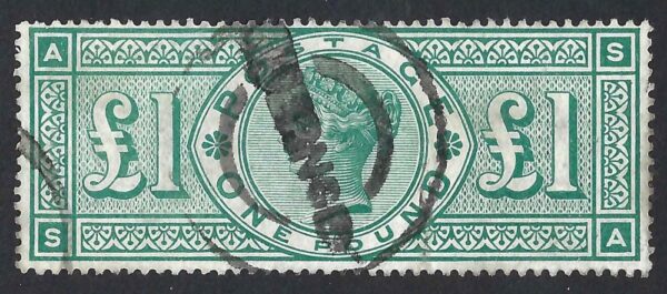 QV sg212 £1 green (S-A) good used