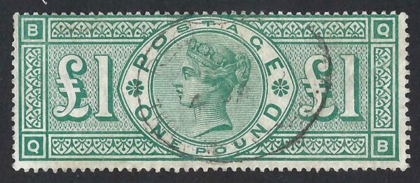 QV sg212 £1 green (Q-B) good used