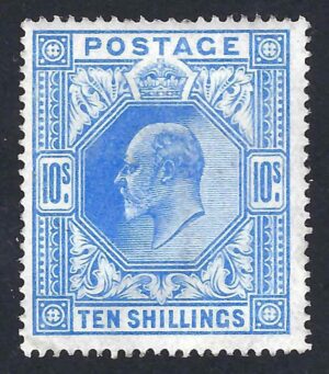 KEVII sg265 10/- ultramarine - unmounted mint