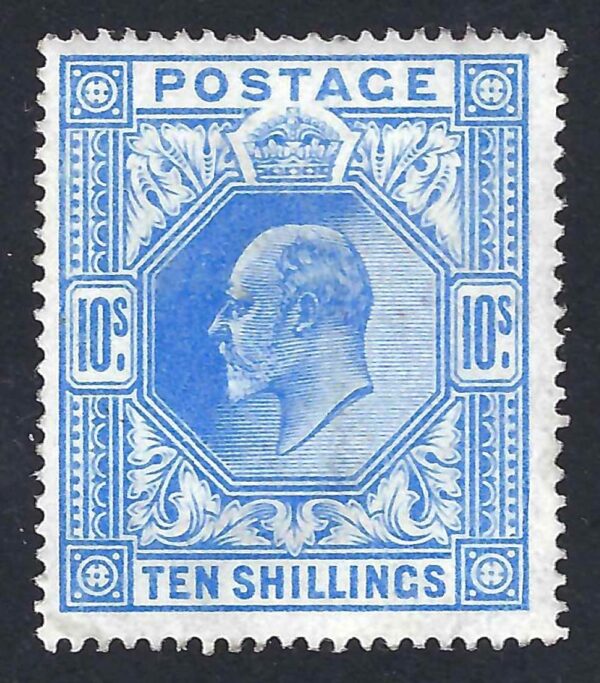 KEVII sg265 10/- ultramarine - unmounted mint