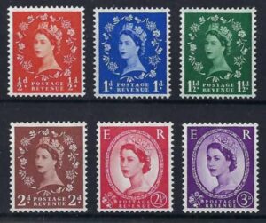 QEII 1957 SG561-566 Graphite-lined issue - lightly mounted mint