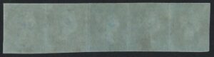 QV SG 13 2d pale blue Plate 4 strip (KG-KK) with Edinburgh 131 cancels 