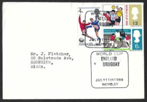 1966 World Cup cover with England v Uruguay July 11th postmark