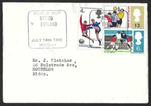 1966 World Cup cover with Mexico v England (Wembley) July 16th postmark