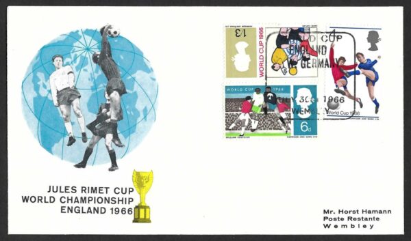 1966 World Cup cover with England v Germany (Wembley) July 30th postmark