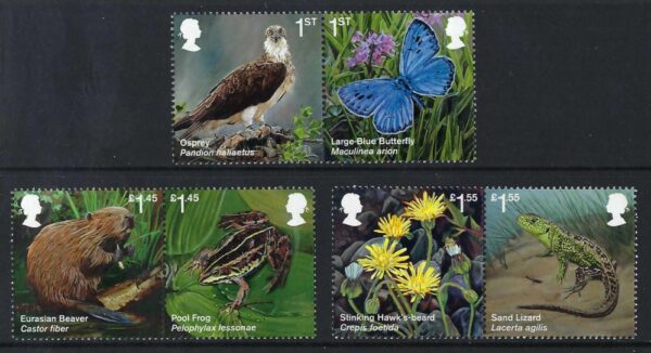 QEII 2018 Reintroduced Species - unmounted mint