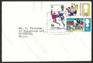 1966 World Cup cover with Italy v N. Korea (Middlesbrough) July 19th postmark