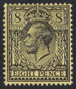 KGV SG 390/91 Spec N28(1) 8d Black on yellow – mounted mint