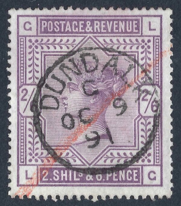 QV sg179 2s6d deep lilac (L-C) with 1894 Dudalk cds