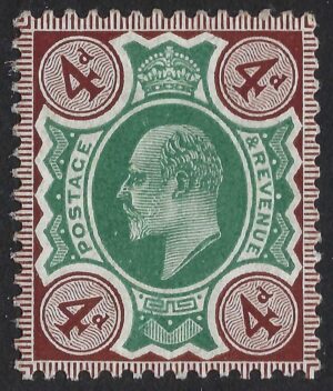 KEVII SG 236a Spec M24(1) 4d Green & chocolate-brown – unmounted mint