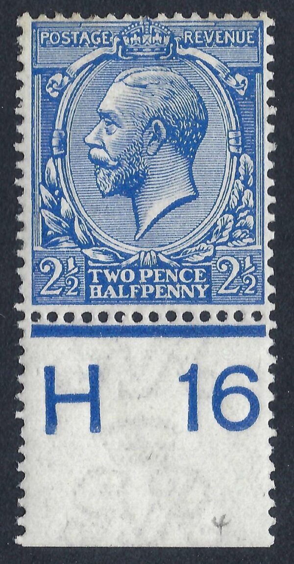 KGV SG 371/73a Spec N21(4) 2½d Bright blue Control H16 – mounted mint