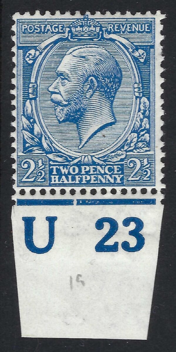 KGV SG 371/73a Spec N21(19) 2½d Ultramarine Control U23 – mounted mint