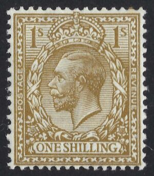 KGV SG 395/967 Spec N32(2) 1/- Pale bistre-brown – mounted mint