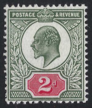 KEVII SG 291 2d deep dull green & carmine - unmounted mint