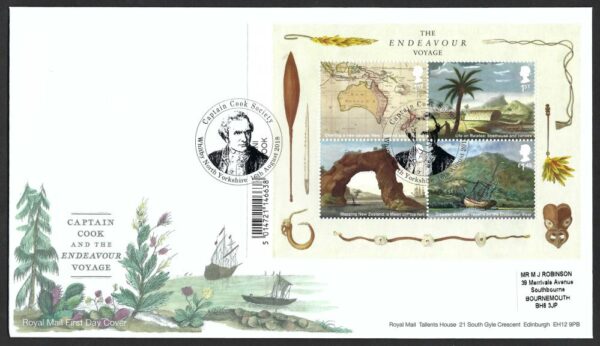 2018 The Endeavour Voyage MS4124 First Day Cover