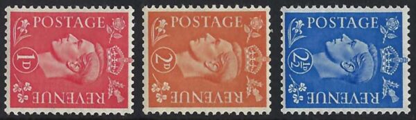 KGVI SG 486a-488a (wmk sideways) lightly mounted mint