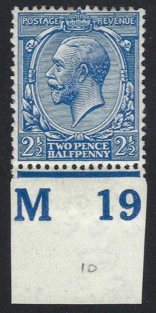 KGV SG 371/73a Spec N21(10) 2½d Blue Control M19 – mounted mint