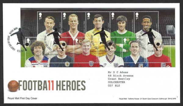 QEII 2013 Football Heroes MS3473 First Day Cover