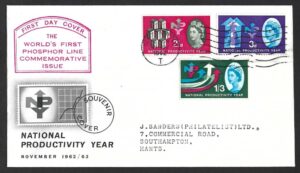 QEII 1962 NPY Phosphor First Day Cover with Southampton T machine cancel