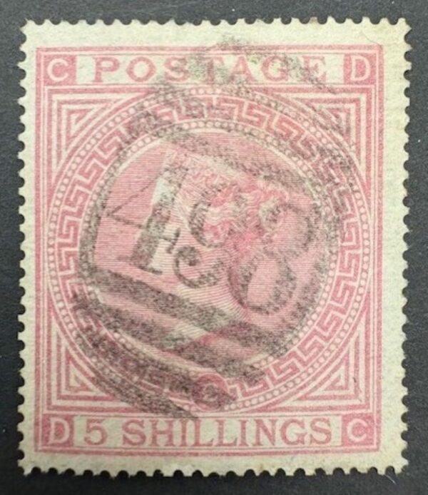 QV SG 127 5/- rose (D-C) Plate 2 - fine used