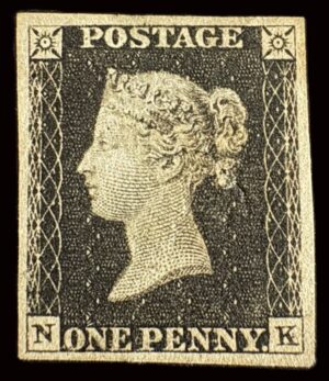 QV sg2 1d black (N-K) Plate 4 – good mint example