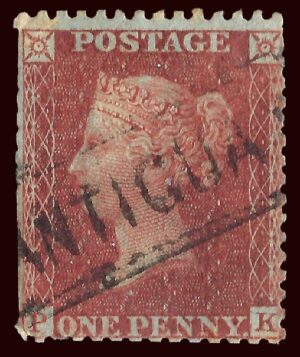 QV 1d red with ANTIGUA STREET scots local cancel