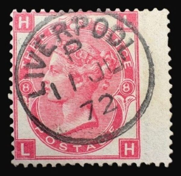 QV SG 103 3d rose (L-H) plate 8 with fine 1872 Liverpool cds