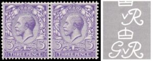 KGV SG 375 Spec N22(zb) 3d Violet Dandy Roll variety – Missing "G"