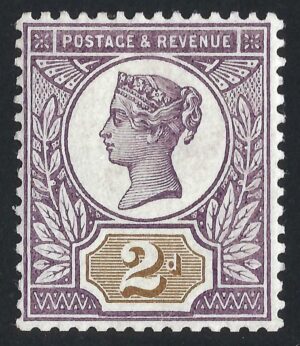 QV 1899 Jubilee 2d purple & brown colour trial