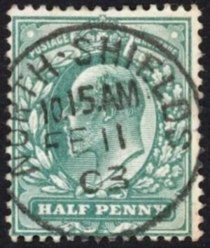 KEVII sg216 ½d blue-green with fine 1903 North Shields cds