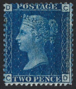QV sg47 2d deep blue Spec G3(2) (C-D) Plate 13 - fine mint