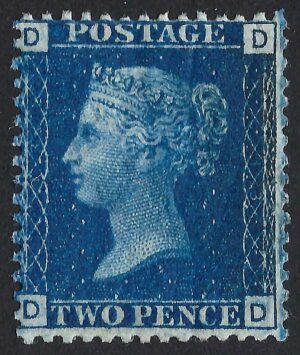 QV sg47 2d deep blue Spec G3(2) (D-D) Plate 13 – fine mint