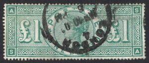 QV sg212 £1 green (S-A) good used example