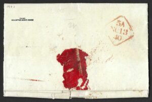 QV 1d black (N-F and M-F) both Plate 1b on 1840 entire to Cornwall