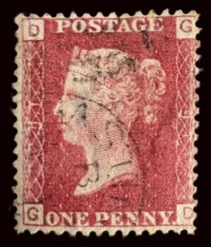 QV sg43 1d red (G-D) plate 91 with Hastings cds