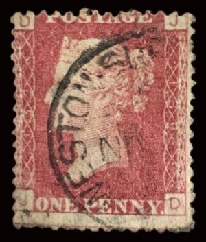 QV sg43 1d red (J-D) plate 139 with Weston Super Mare cds