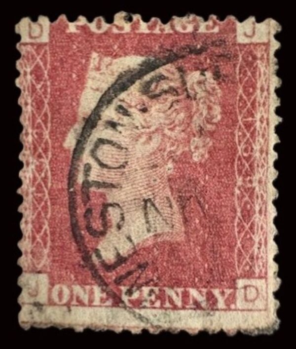 QV sg43 1d red (J-D) plate 139 with Weston Super Mare cds