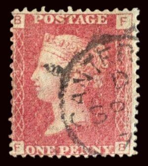 QV sg43 1d red (F-B) plate 169 with Canterbury cds