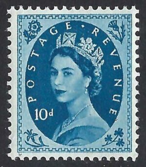 QEII sg552 10d Prussian blue - unmounted mint