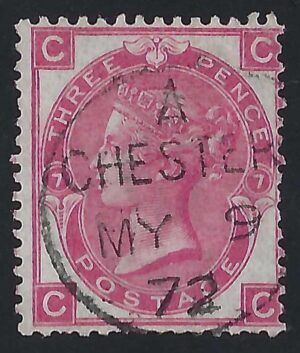 QV sg103 3d rose (C-C) plate 7 with fine 1872 Chester cds