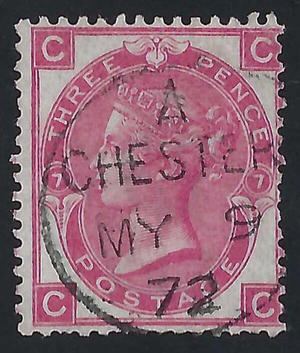 QV sg103 3d rose (C-C) plate 7 with fine 1872 Chester cds