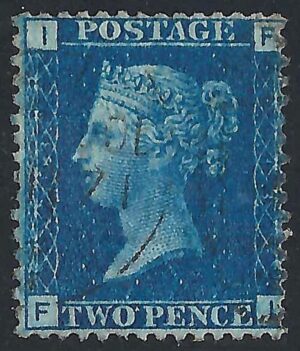 QV sg47 2d blue (F-I) plate 13 - fine used