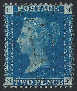 QV sg47 2d blue (N-F) plate 14 - fine used