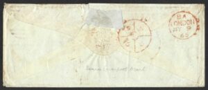 QV sg85 6d lilac pair (FG-FH) on 1865 cover to Wisconsin